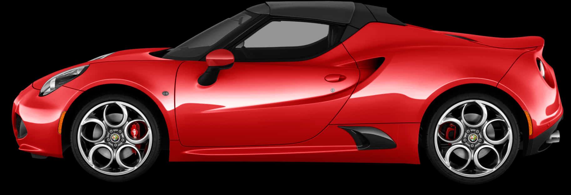 Red Sports Car Side View PNG Image