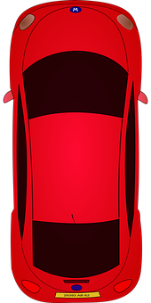 Red Sports Car Top View PNG Image