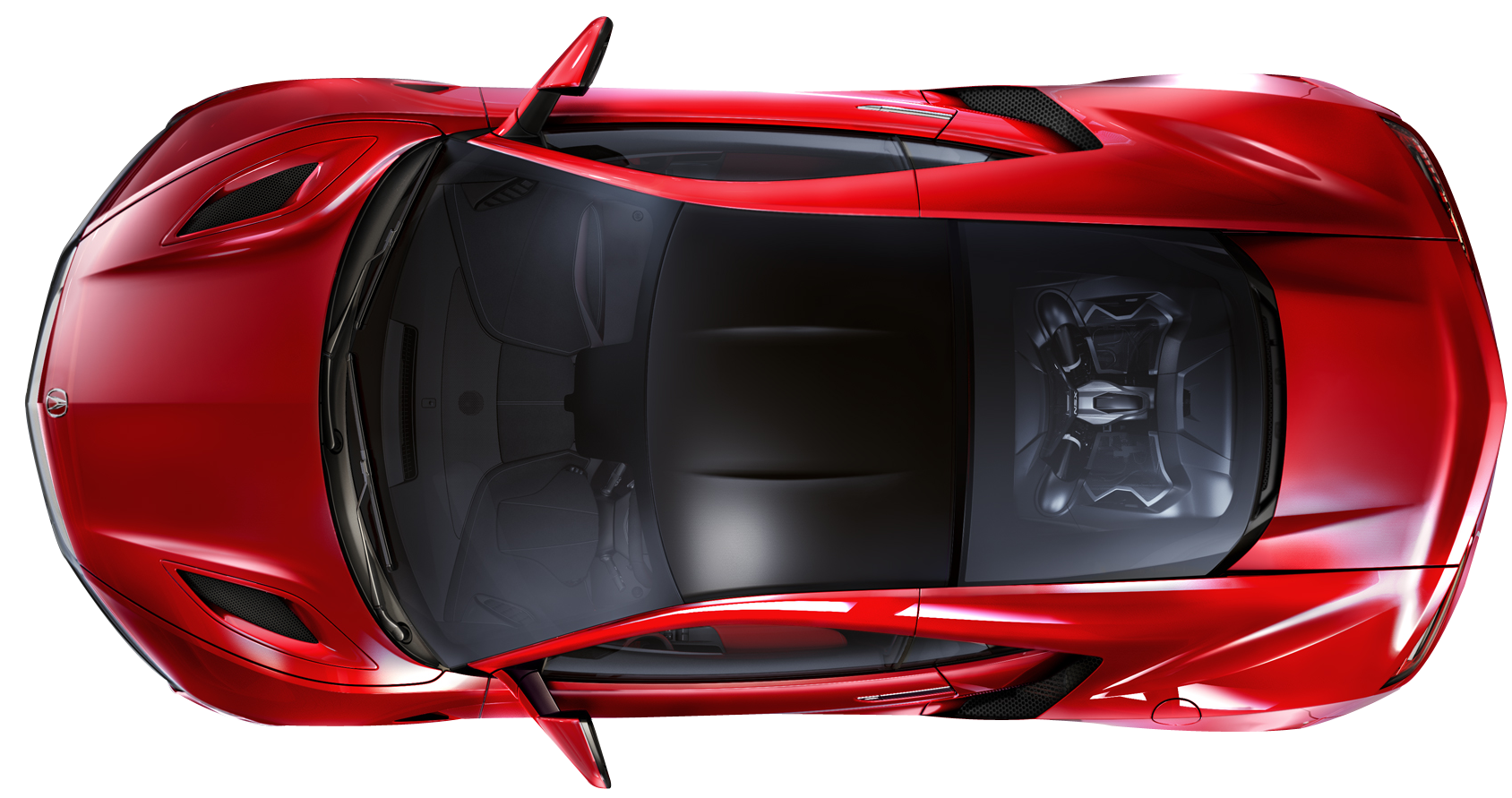 Red Sports Car Top View PNG Image