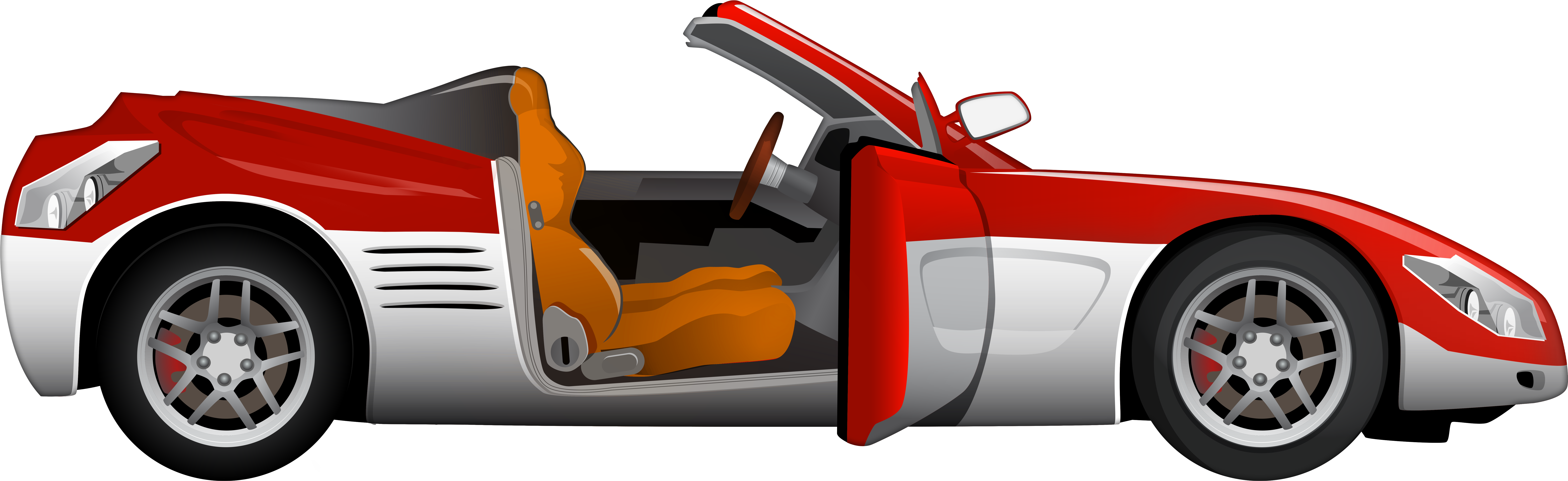 Red Sports Car With Open Door PNG Image