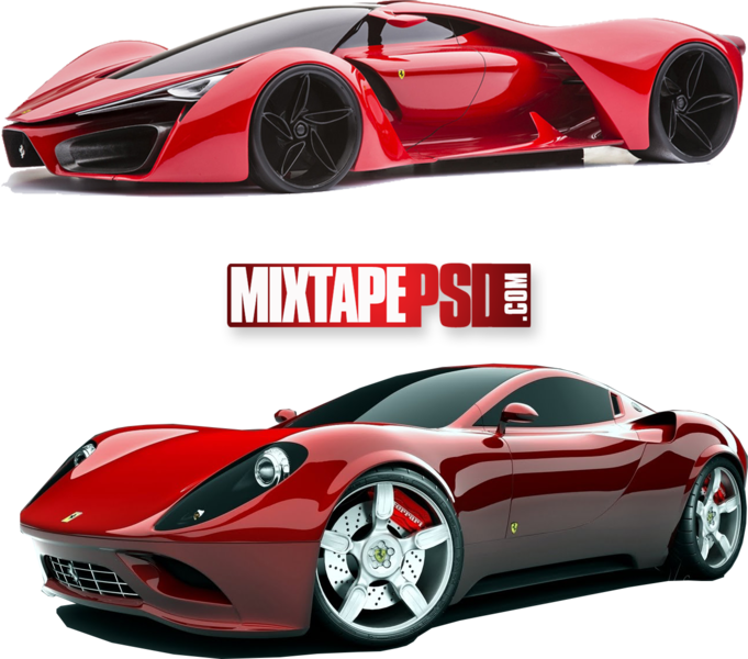 Red Sports Cars Comparison PNG Image