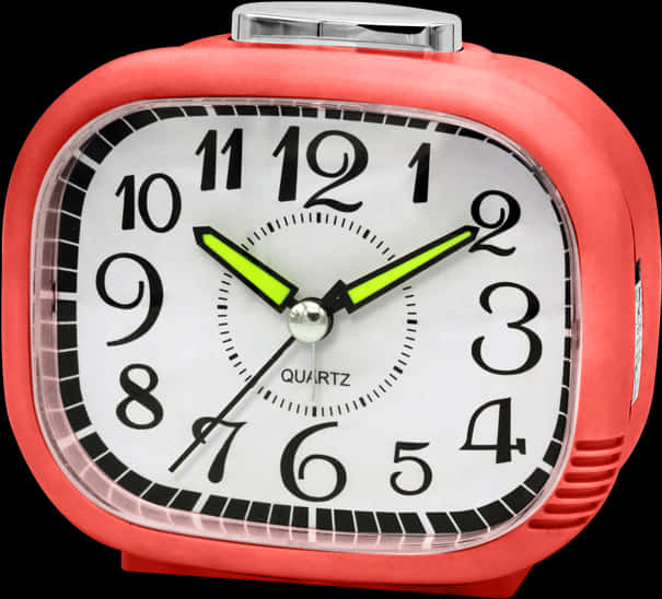 Red Square Quartz Alarm Clock PNG Image