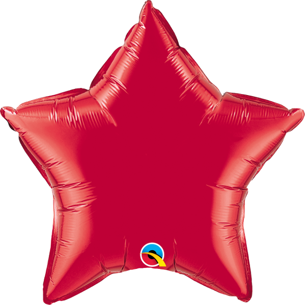 Red Star Balloon Floating PNG Image