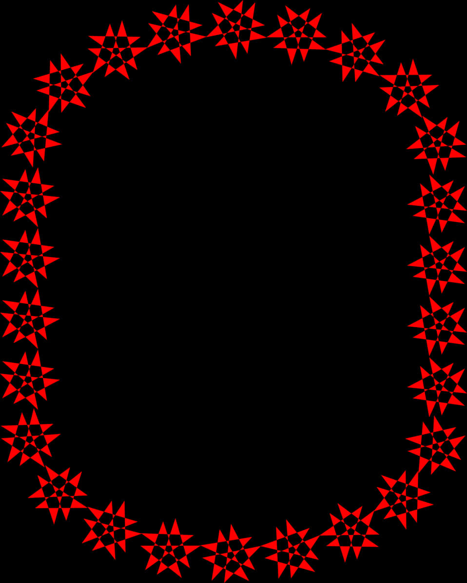 Red Star Frame Design PNG Image