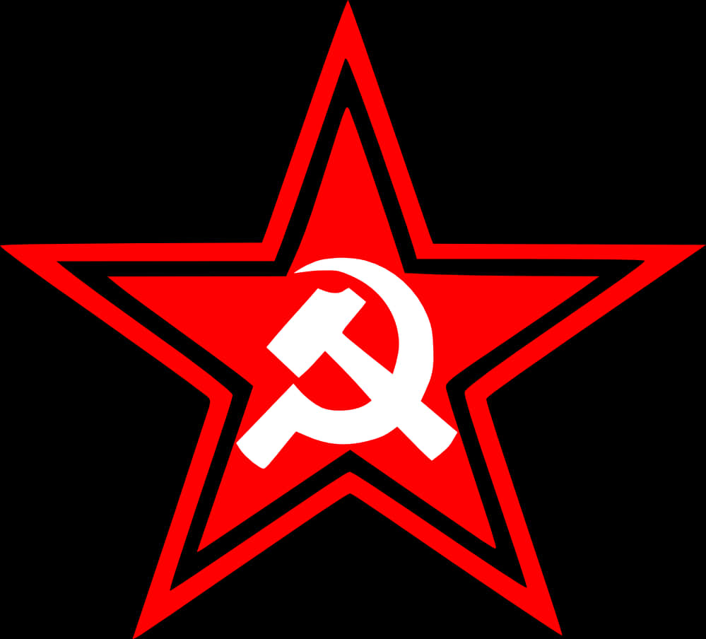 Red Star Hammer Sickle Logo PNG Image