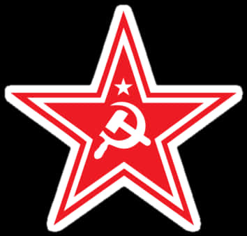 Red Star Logowith Hammerand Sickle PNG Image