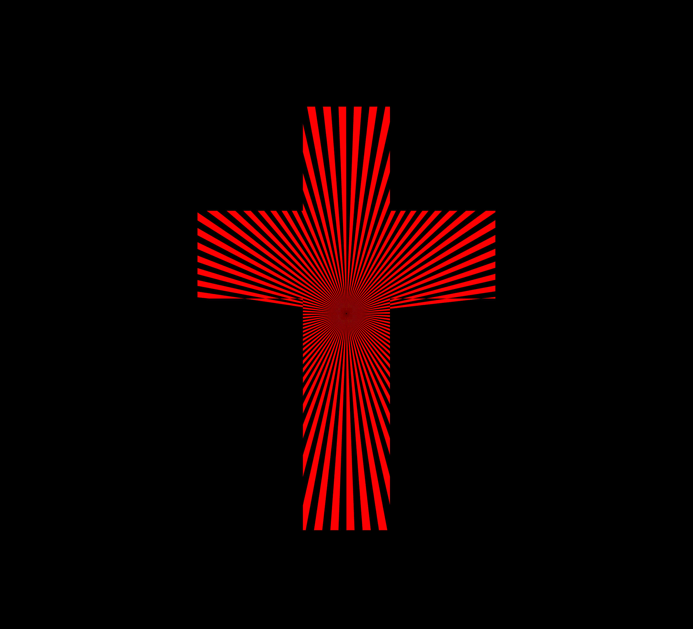 Red Starburst Cross Optical Illusion PNG Image