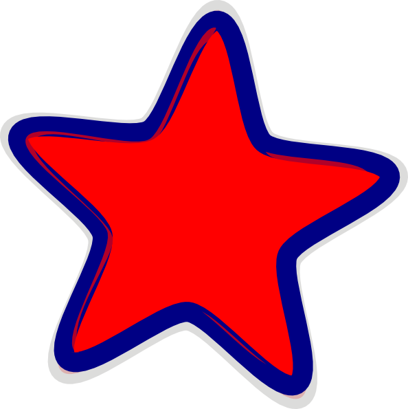 Red Starwith Blue Outline PNG Image