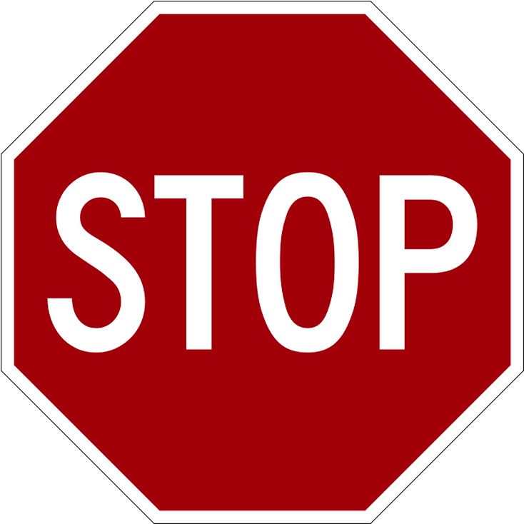 Red Stop Sign Octagon PNG Image