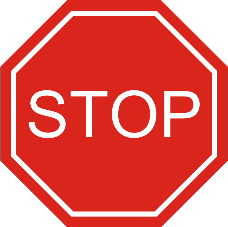 Red Stop Sign Octagon PNG Image