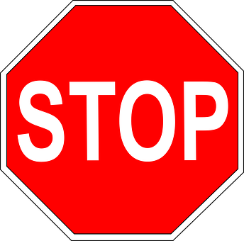 Red Stop Sign Octagon PNG Image