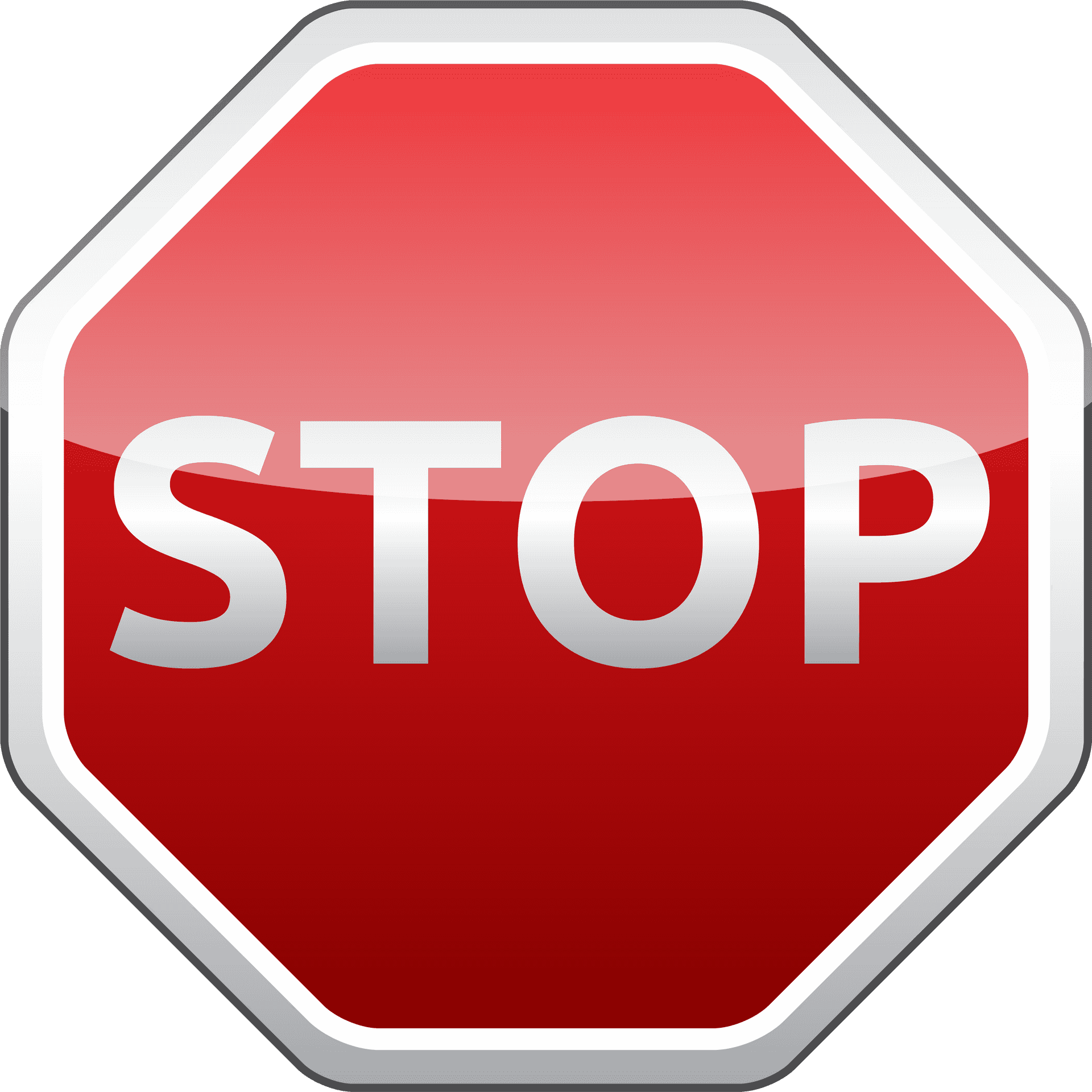 Red Stop Sign Octagon PNG Image