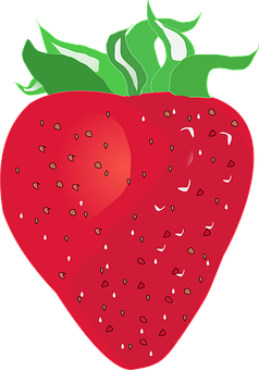 Red Strawberry Illustration PNG Image