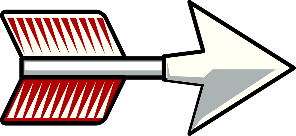 Red Striped Flat Arrow Clipart PNG Image