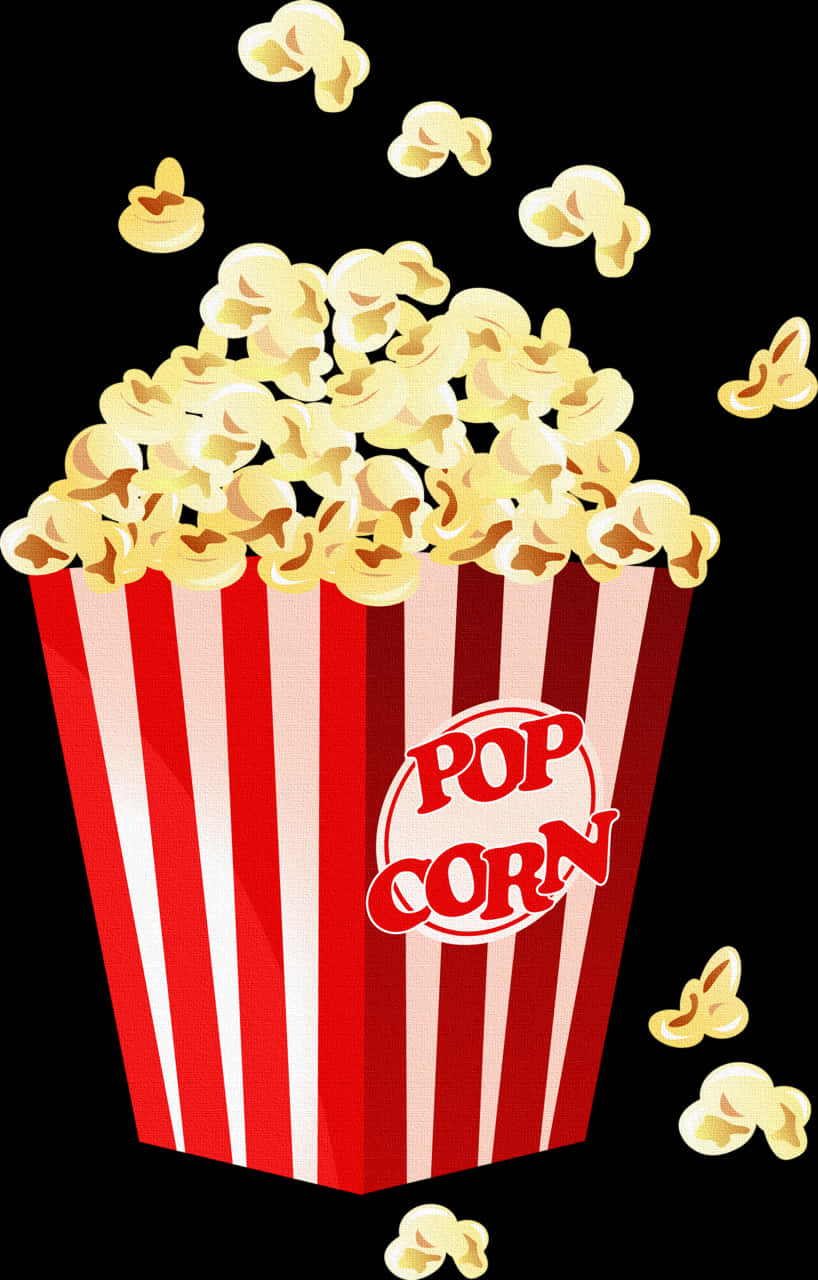 Red Striped Popcorn Box Clipart PNG Image