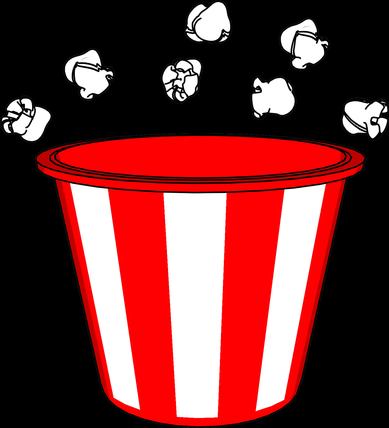 Red Striped Popcorn Bucket Clipart PNG Image