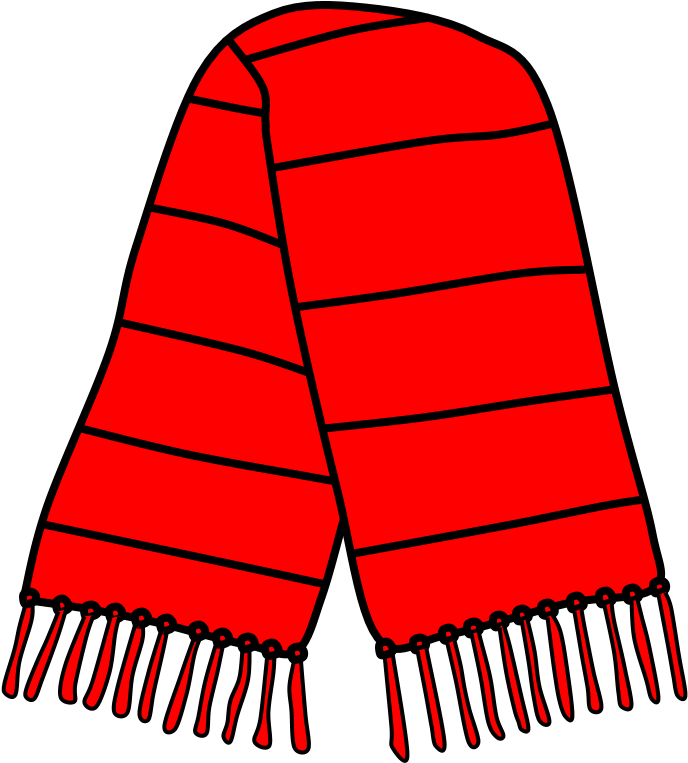 Red Striped Scarf Illustration PNG Image