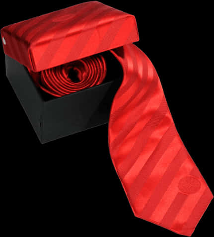 Red Striped Tiein Black Box PNG Image