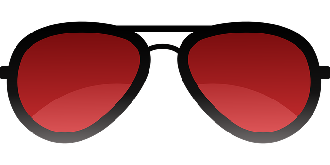 Red Sunglasses Black Background PNG Image