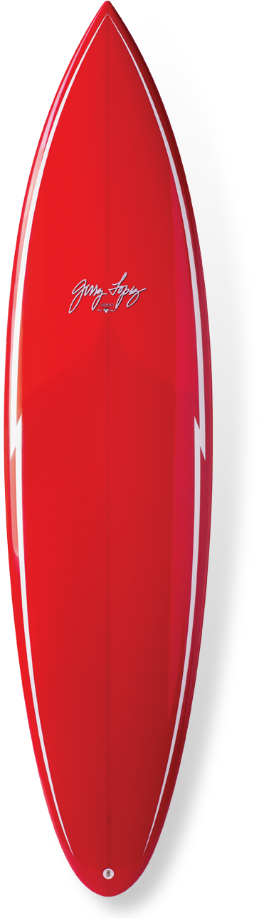 Red Surfboard Top View PNG Image