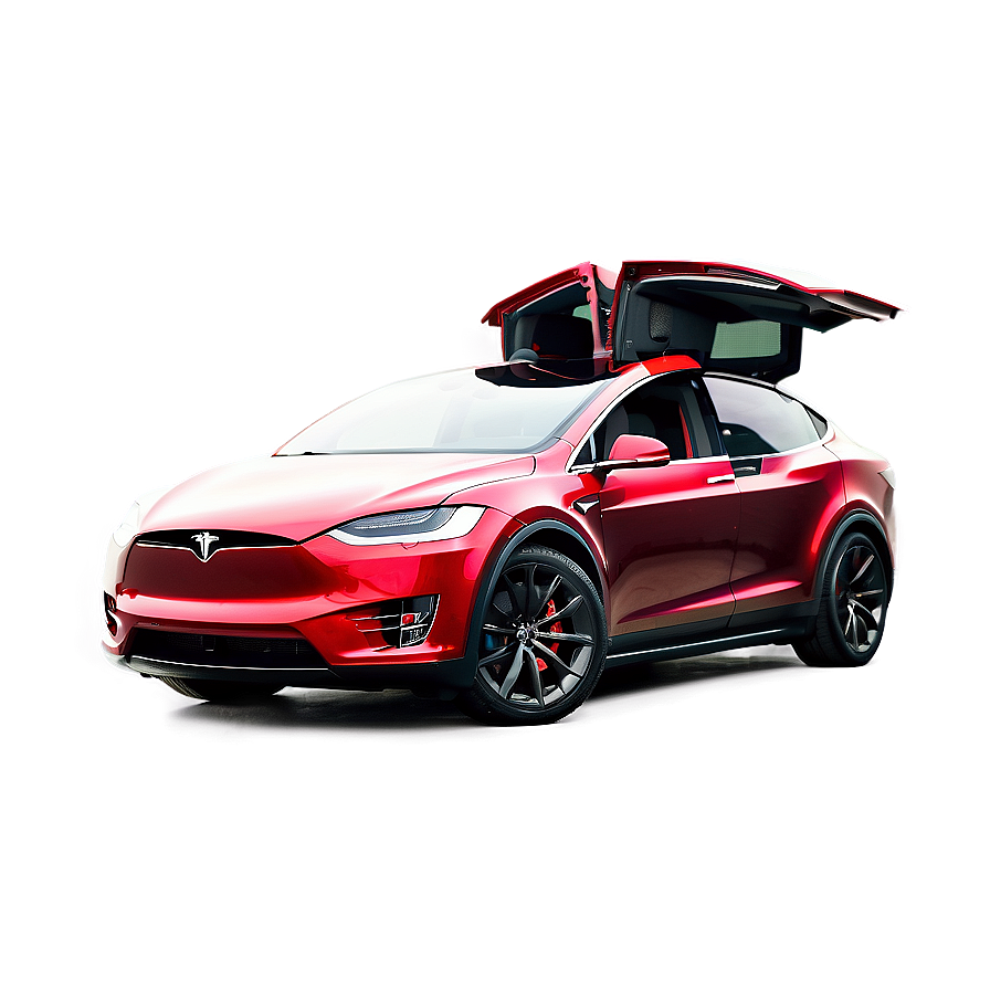 Red Tesla Model X Profile Png Gxo97 PNG Image