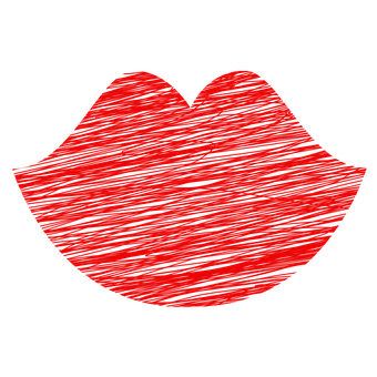 Red Textured Lips Icon PNG Image