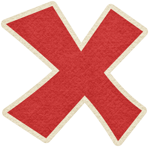 Red Textured X Mark PNG Image