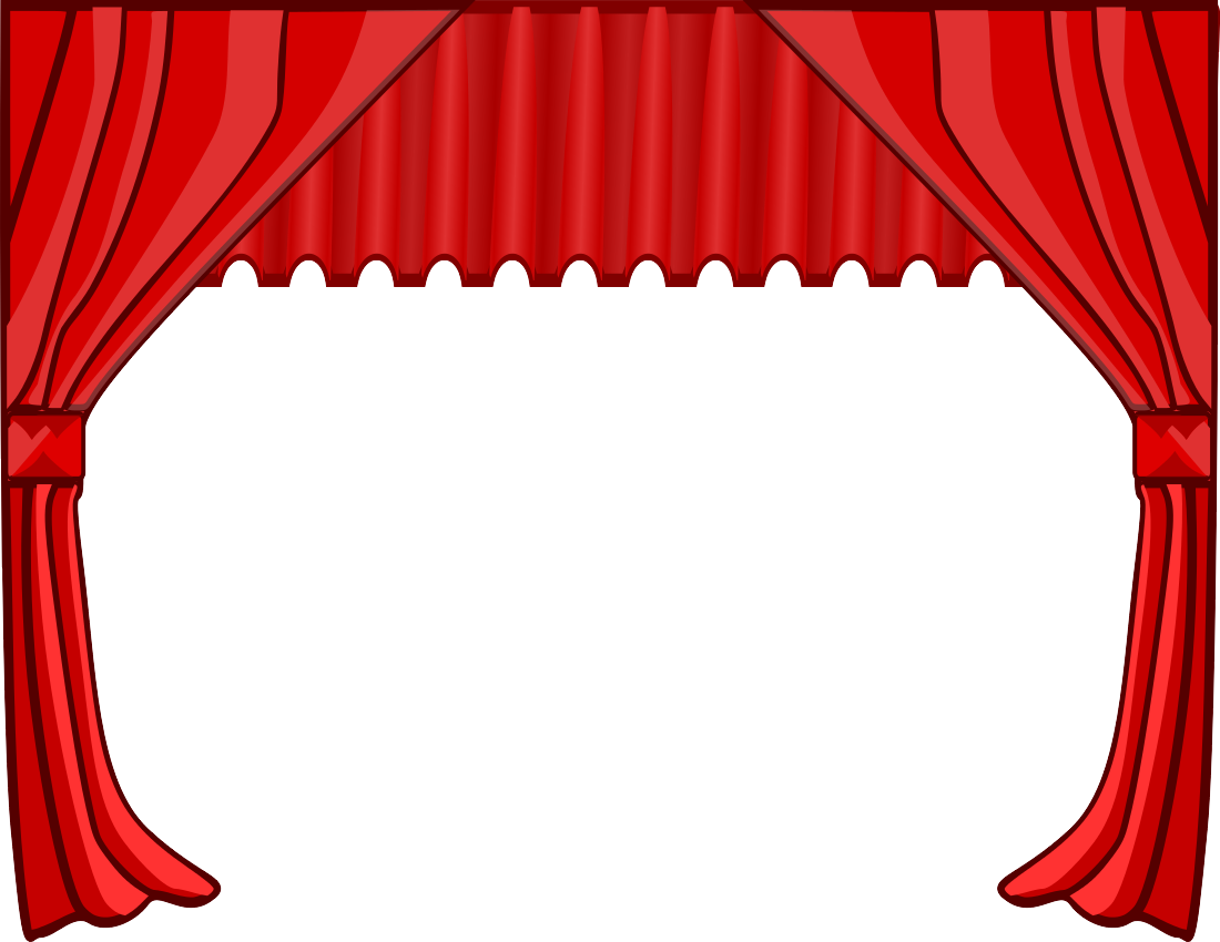 Red Theater Curtains Vector PNG Image