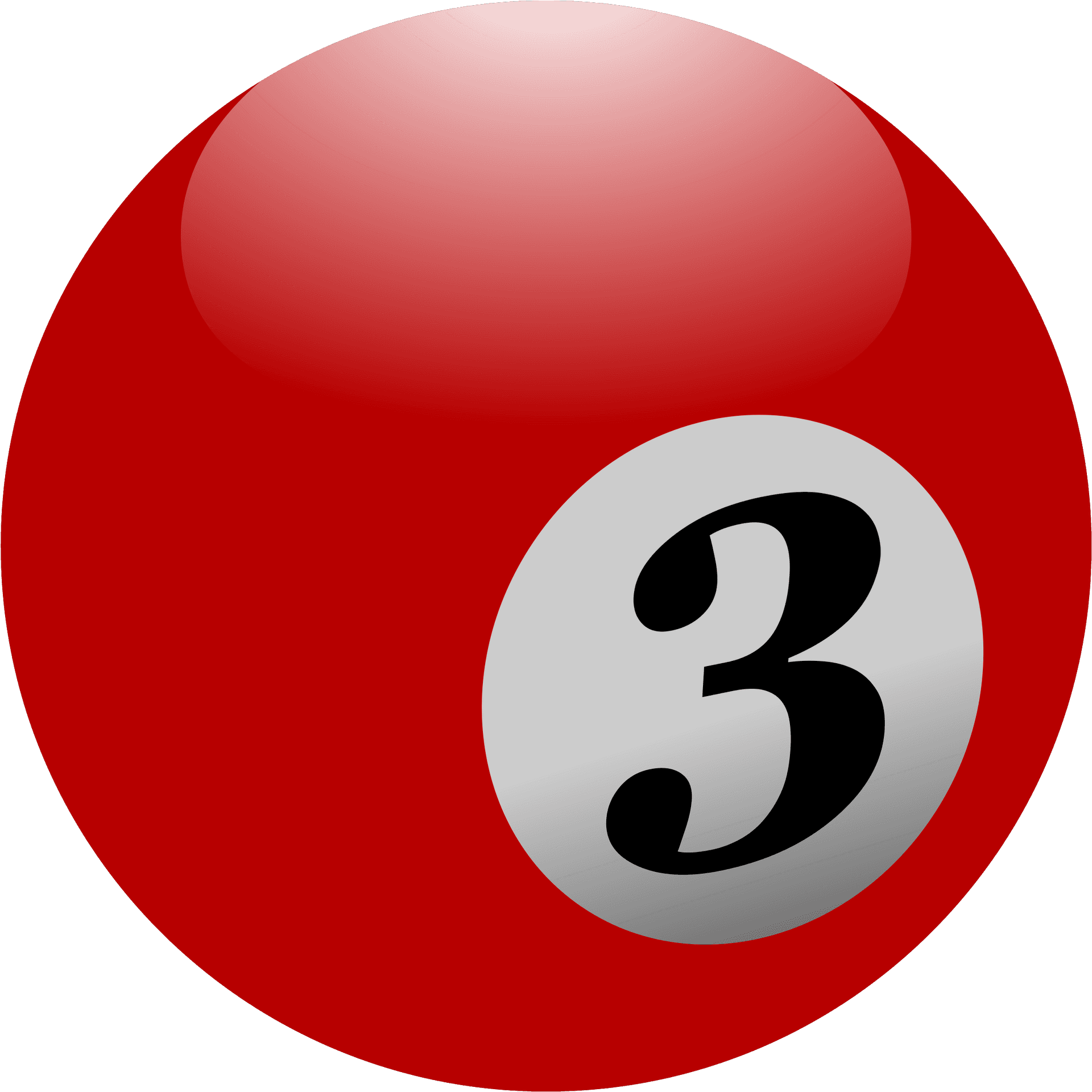 Red Three Billiard Ball PNG Image