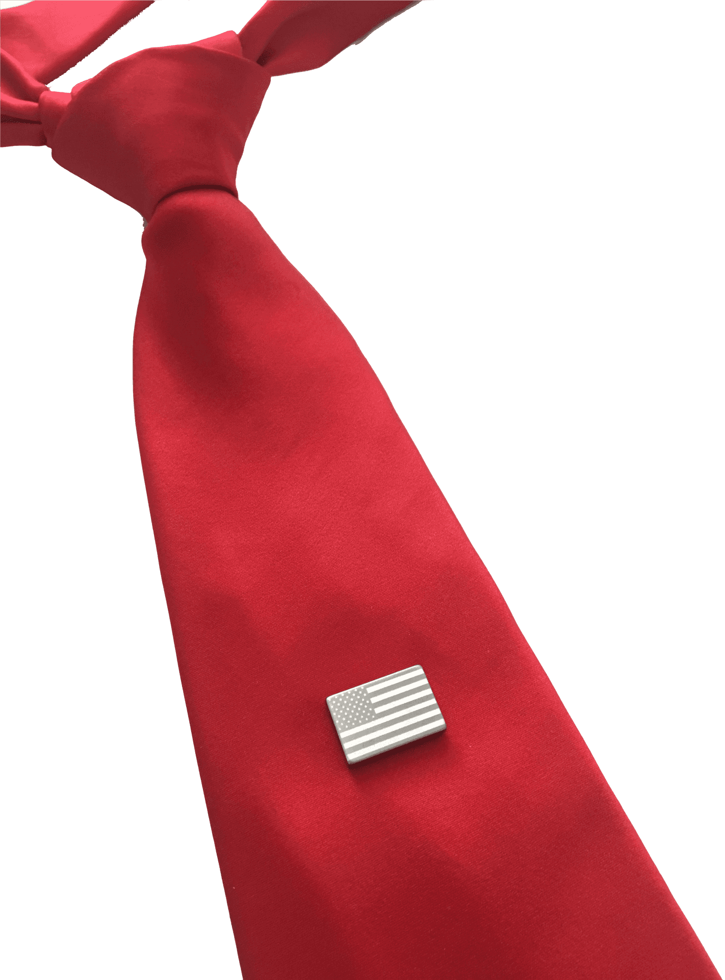 Red Tie Silver Tie Clip PNG Image