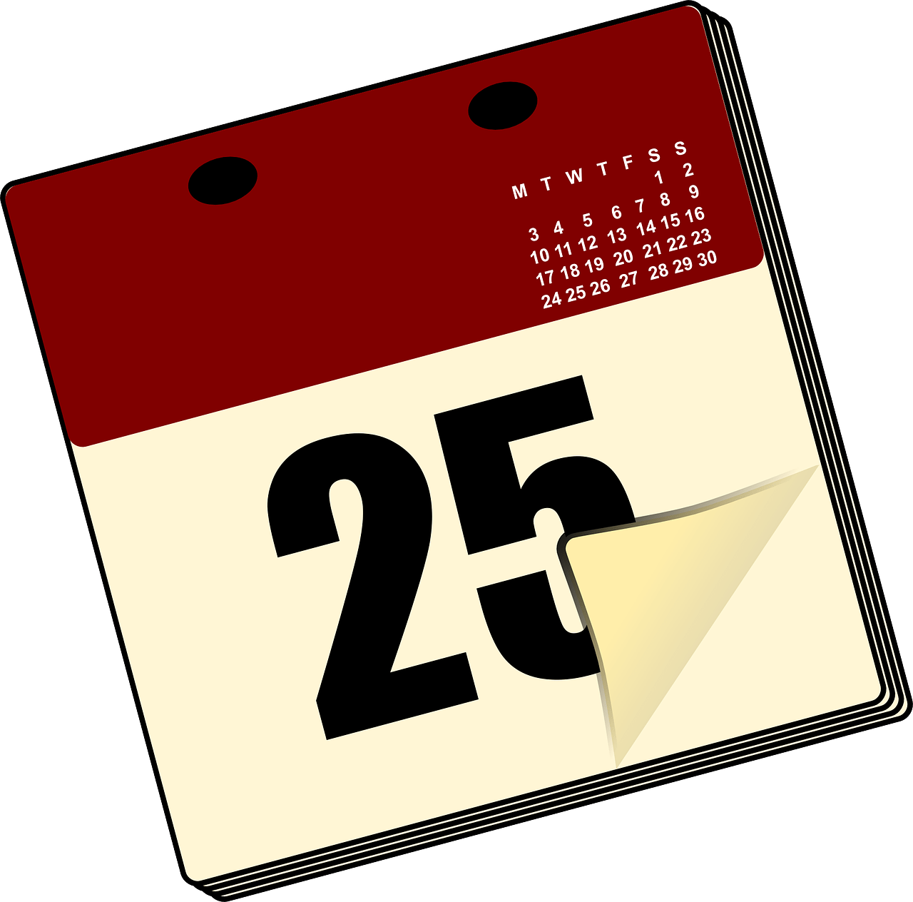 Red Top Calendar Page Turning25 PNG Image