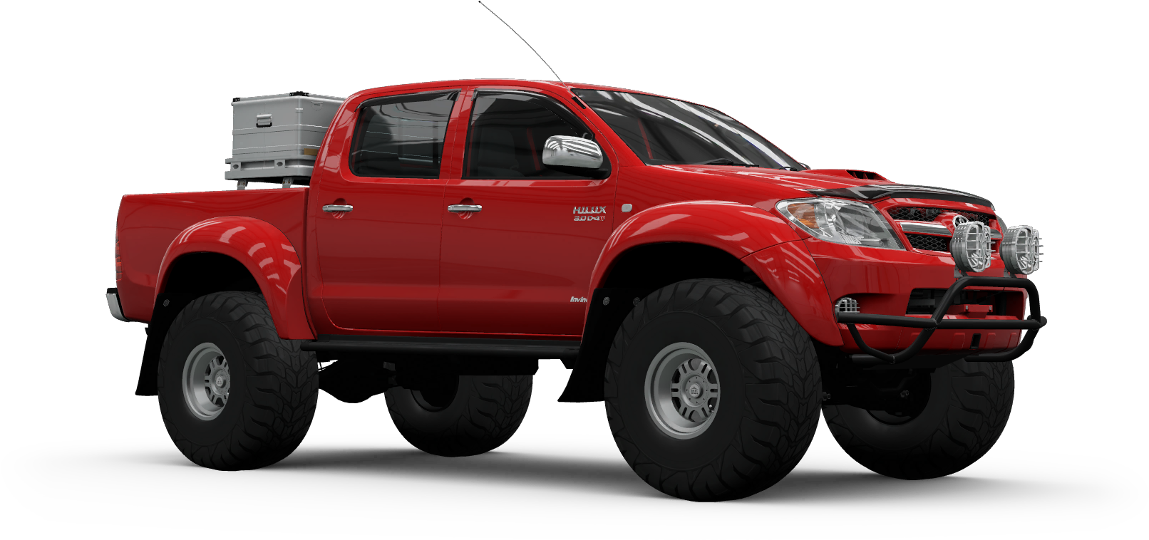 Red Toyota Hilux Offroad Capability PNG Image