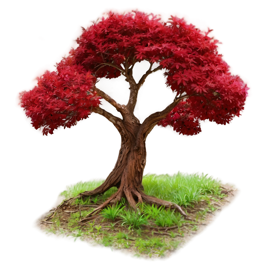 Red Tree In Countryside Png 26 PNG Image