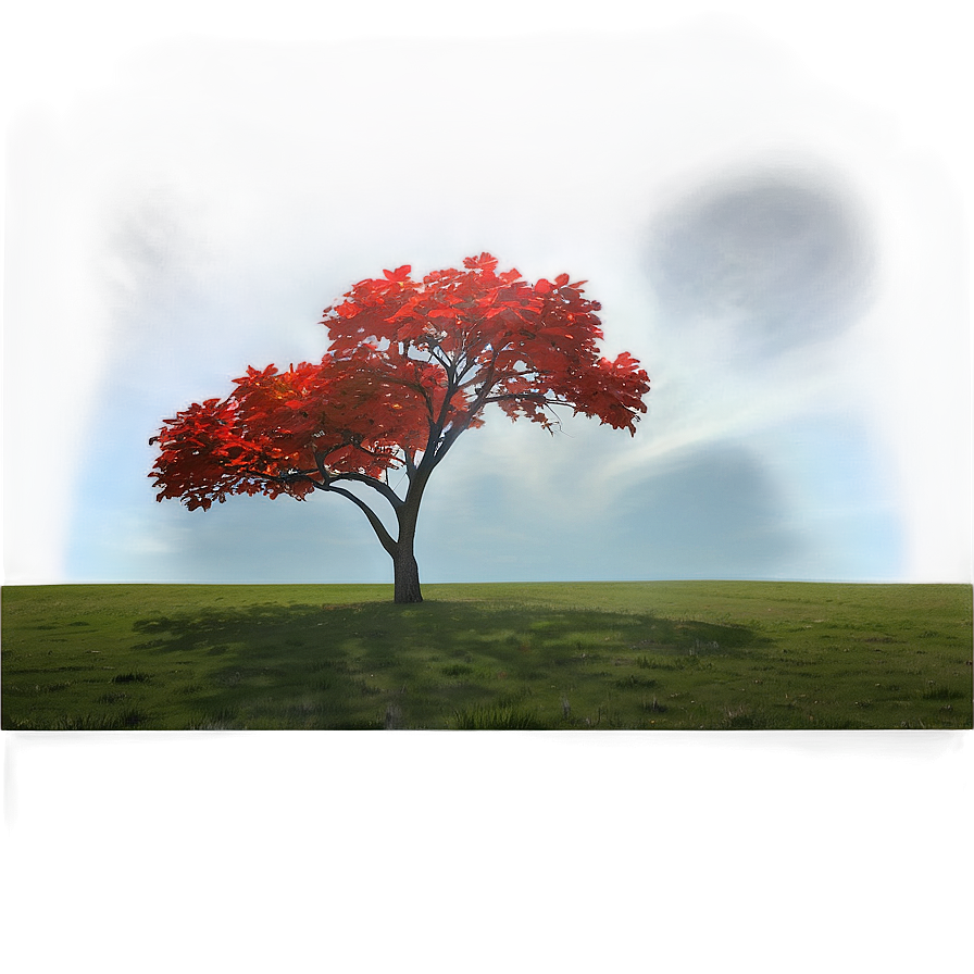 Red Tree In Dreamy Landscape Png 95 PNG Image