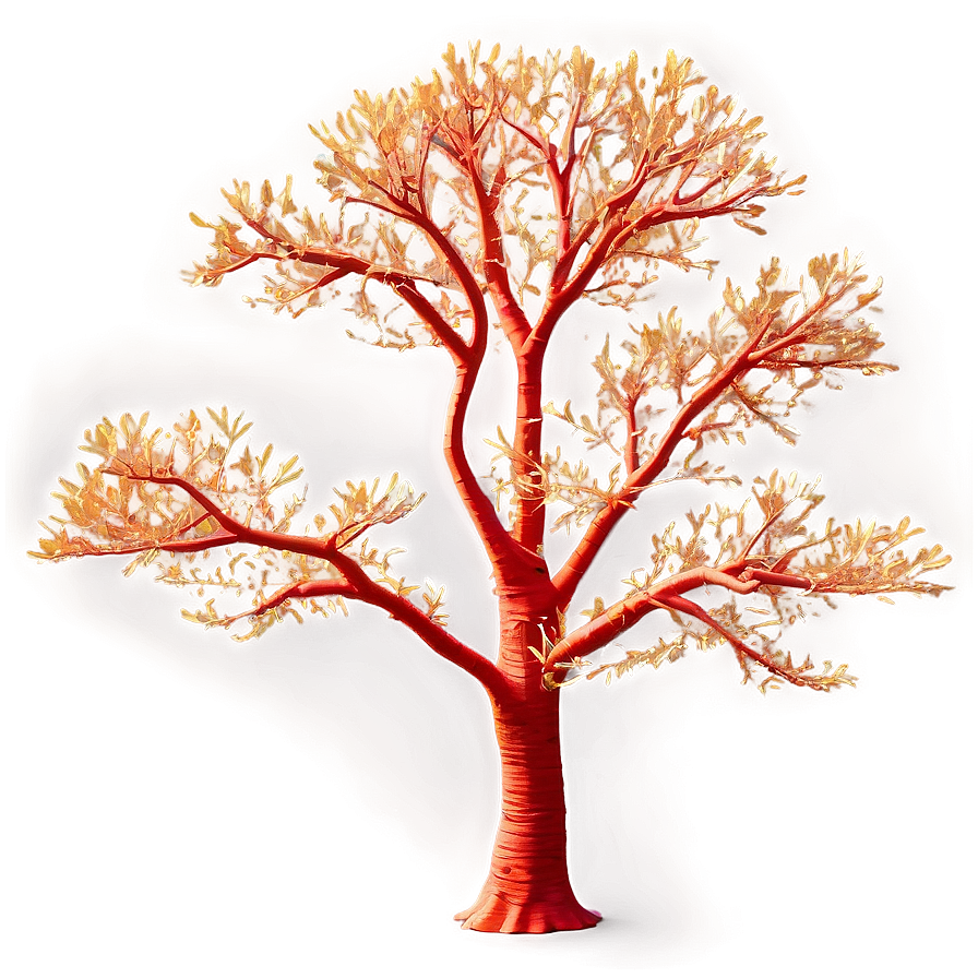 Red Tree In Golden Hour Png 13 PNG Image