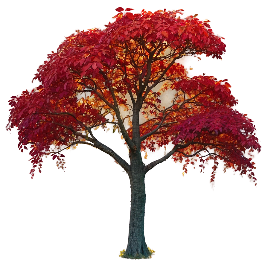 Red Tree In Golden Hour Png 32 PNG Image