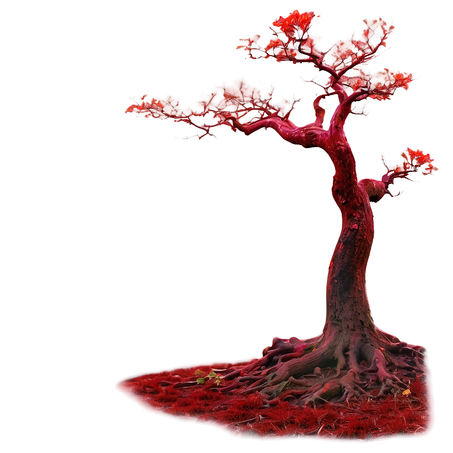 Red Tree In Mystical Forest Png Rbh32 PNG Image