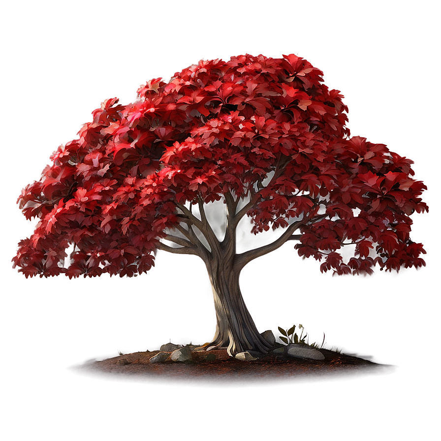 Red Tree In Secluded Grove Png Tjj81 PNG Image