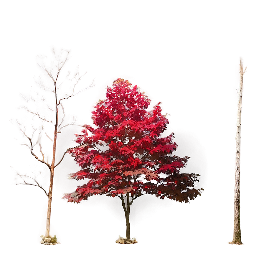 Red Tree On Hillside Png Ktw53 PNG Image