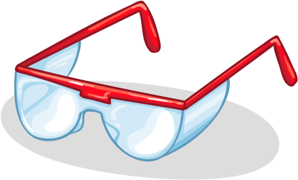 Red Trimmed Safety Goggles PNG Image