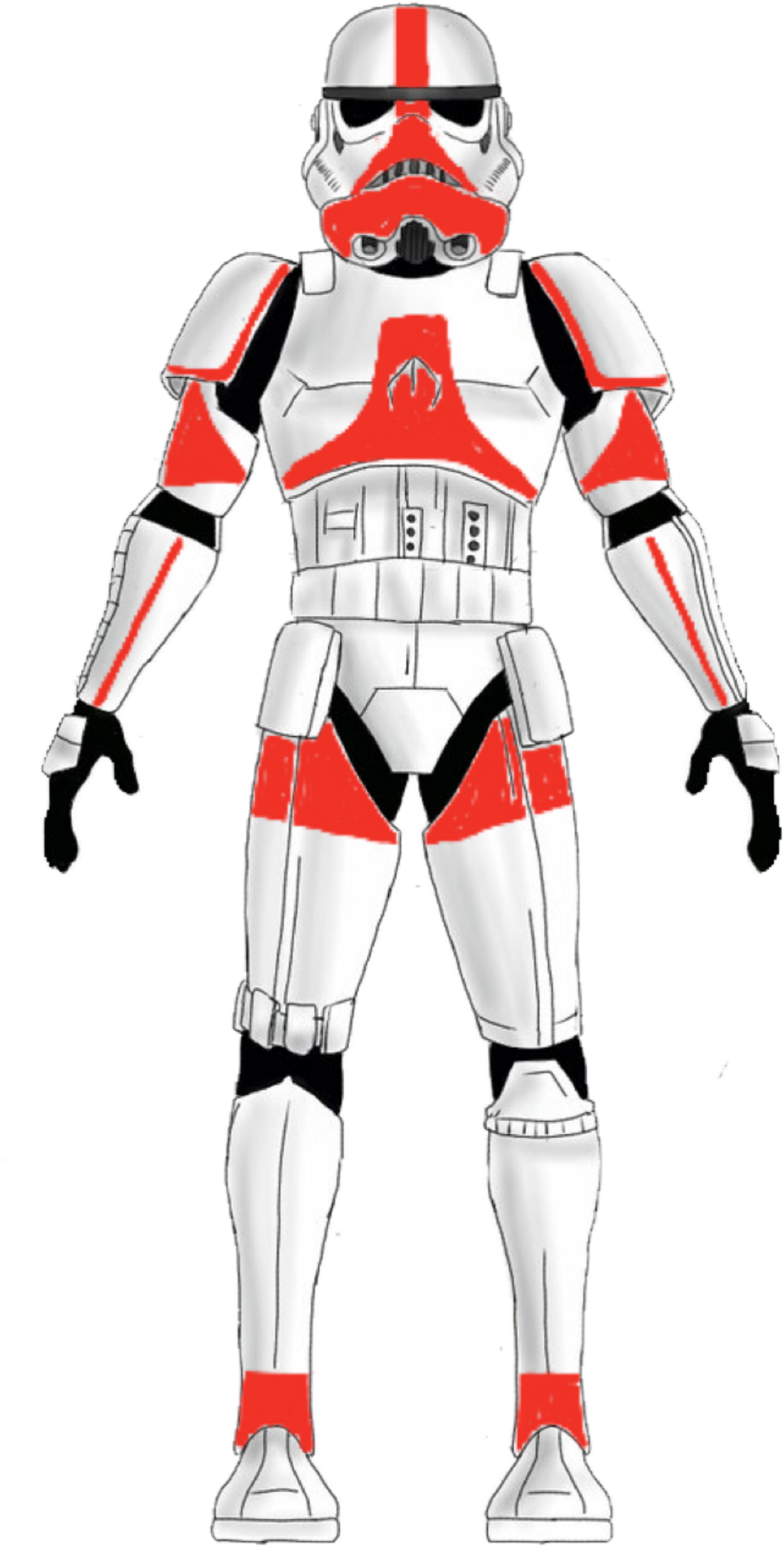 Red Trimmed Stormtrooper Armor PNG Image