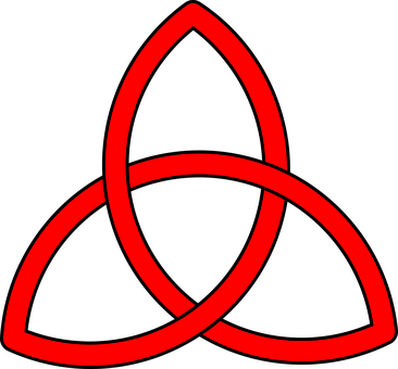 Red Triquetra Designon Black Background PNG Image