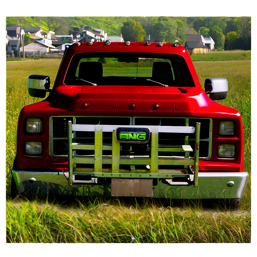 Red Truck In Field Png 63 PNG Image