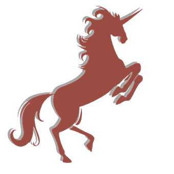 Red_ Unicorn_ Silhouette PNG Image