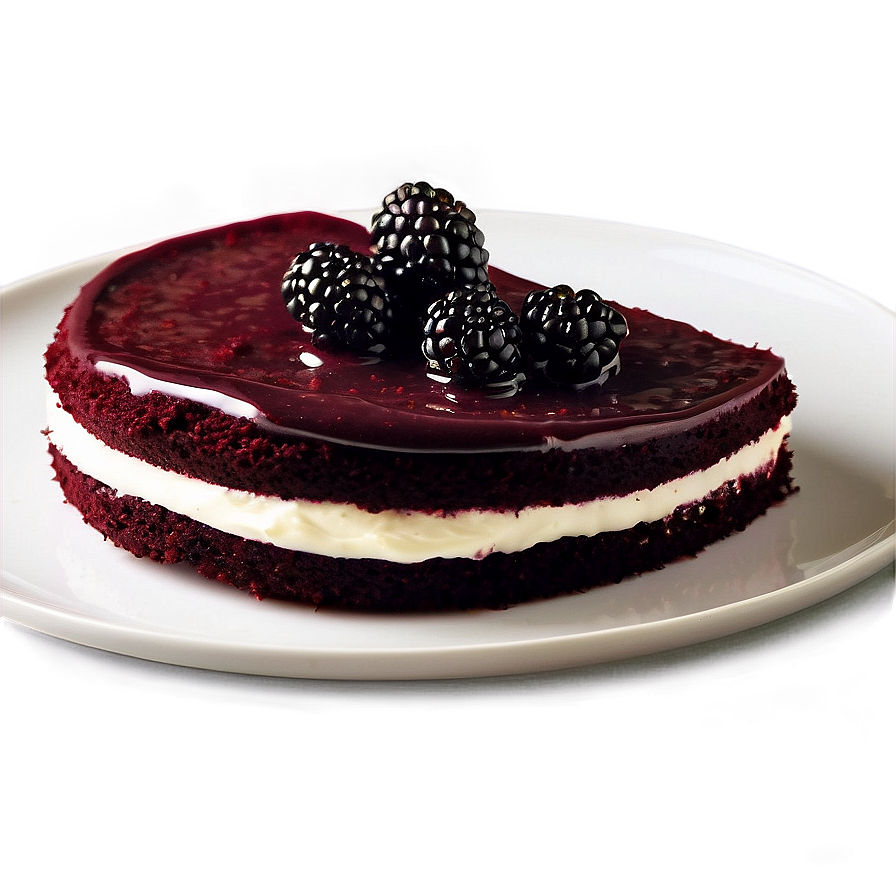 Red Velvet Cake With Blackberry Compote Png Aaa63 PNG Image