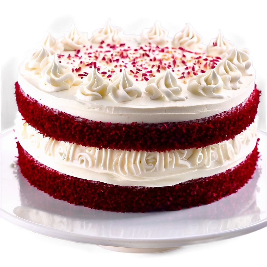 Red Velvet Cake With Buttercream Frosting Png Fre PNG Image