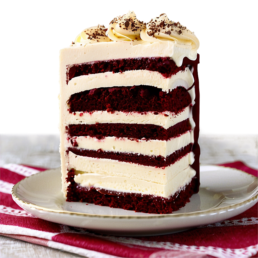 Red Velvet Cake With Nutella Frosting Png Guj54 PNG Image