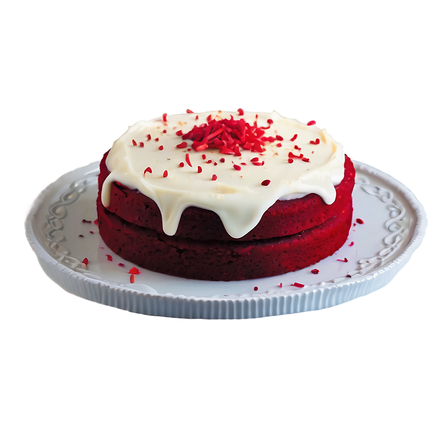 Red Velvet Cake With White Chocolate Frosting Png Vcu55 PNG Image