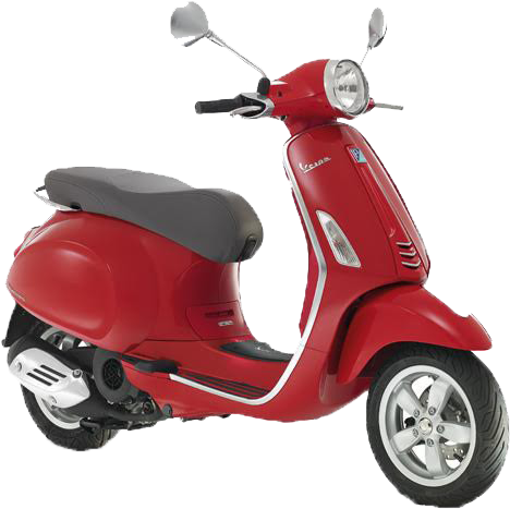 Red Vespa Scooter Profile View.png PNG Image