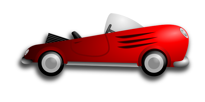 Red Vintage Convertible Illustration PNG Image